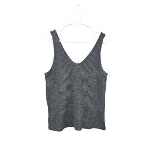 MTS Grey Knit Sleeveless Top Size Large Polyester/Rayon
